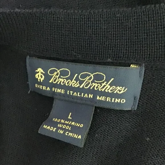Brooks Brothers 346 Size LG Black Long Sleeve V-Neck Women's Cardigan Sweater - Picture 7 of 7